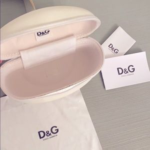 Dolce & Gabbana white Leather Sunglasses Case
